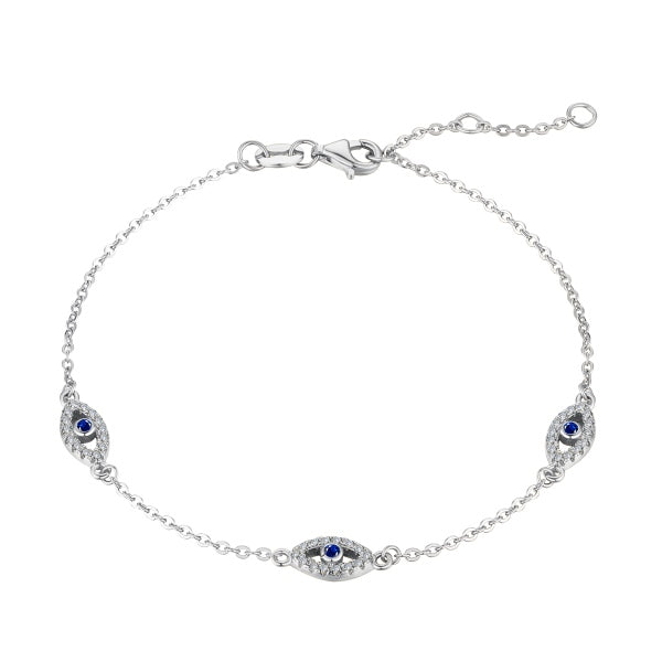 Ellie evil eye bracelet - silver