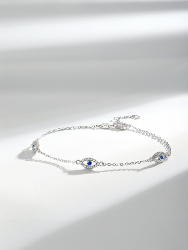 Ellie evil eye bracelet - silver