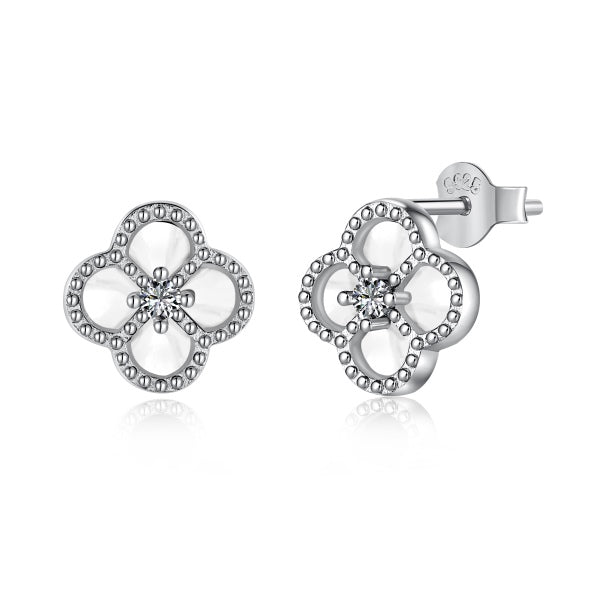 Clover white studs